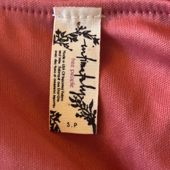 FREE PEOPLE INTIMATELY OLIVIA VELVET DRESS SIZE S Rose Burnout - Picture 3 of 6